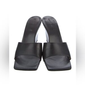 Wandler Black Leather Slides